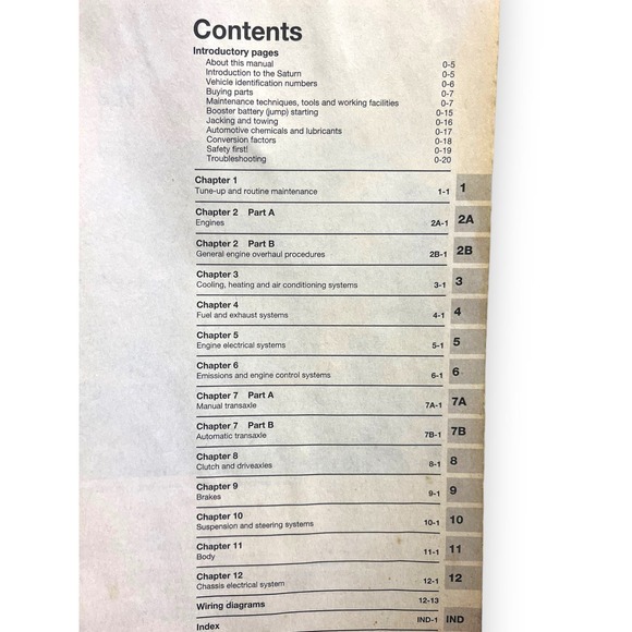 Haynes  SATURN All Models 1991 - 1999 Repair Manual 87010 - Picture 4 of 8